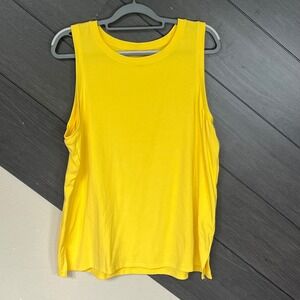 Zuda Yellow Muscle Tank Top 1X‎ Cotton Blend Sleeveless Stretch Activewear